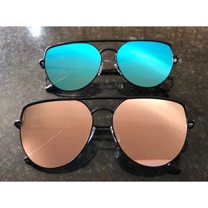 Lot of 2 Feirdio Reflective Aviator Sunglasses